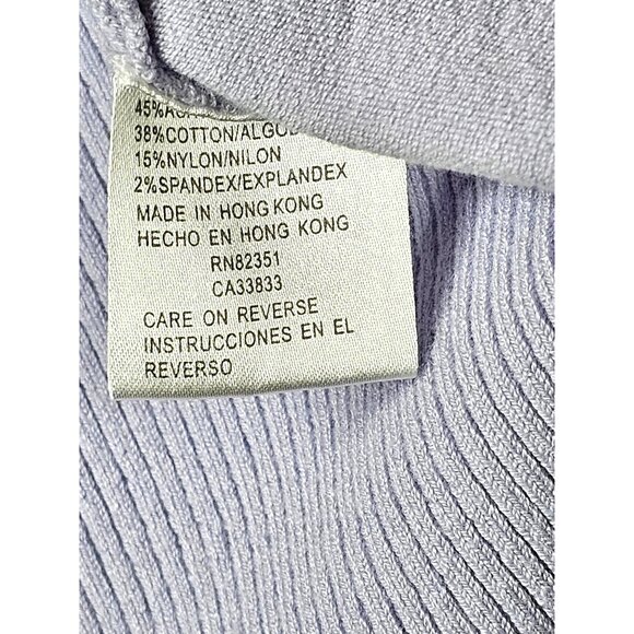 Vtg Shu Shu Women Lavender Cardigan & Tank Set Size S Ribbed Knit Cotton Blend - Picture 8 of 11